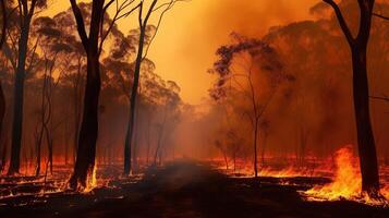 il devastante urto di foresta incendi. generativo ai foto