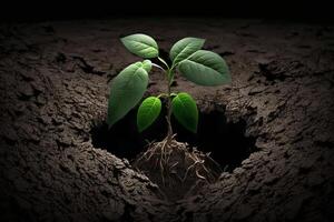 terra giorno albero su il verde terra sfondo, generativo ai foto