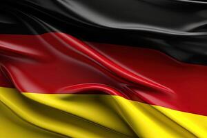 Nero, rosso, e oro sfondo, agitando il nazionale bandiera di Germania, salutò un' altamente dettagliato avvicinamento. ai generato foto