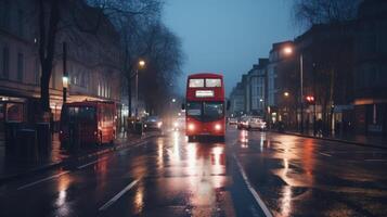 Londra strada sfondo. illustrazione ai generativo foto