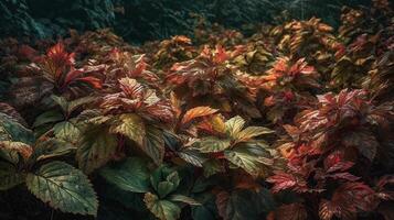 foresta le foglie mescolare, ai generato Immagine foto