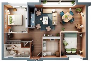 Piano di un appartamento o Casa. interno design. neurale Rete ai generato foto
