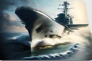 navi da guerra. missile incrociatore. protezione di marittimo frontiere di il stato. neurale Rete generato arte foto