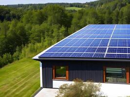 tecnologia solare cellula, alternativa fonte di elettricità. concetto di sostenibile risorse e rinnovabile energia. generativo ai. foto