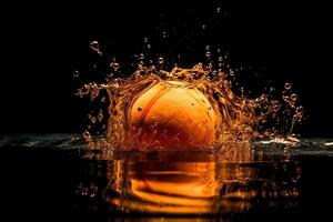 tennis palla nel fiamme e acqua. ai generato foto