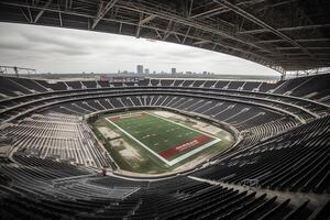 stadio a centrocampo. ai generato foto