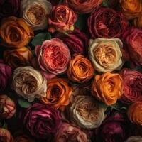 multiplo Rose senza soluzione di continuità sfondo generativo ai foto