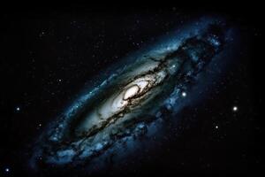 un' spirale galassia da qualche parte lontano nel spazio, astronomico ricerca su terra, generativo ai. foto