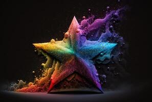 colorato liquido stella forma. generativo ai foto