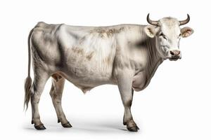 piemontese mucca su bianca sfondo, creato con generativo ai foto