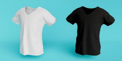 mockup di t-shirt in bianco e nero per campioni di design foto