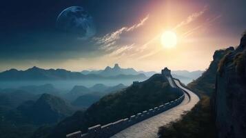 il grande parete di Cina.. creato con generativo ai foto