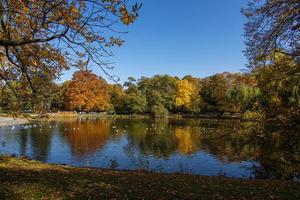 autunno paesaggio a partire dal varsavia parco. reale bagni nel Polonia foto