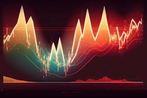 ai generativo. ai generato. fine azione commercio crescita grafico diagramma statistiche. può essere Usato per finanza i soldi analisi reddito marketing o economia strategia. grafico arte foto