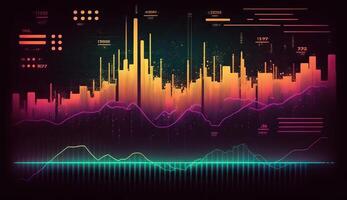 ai generativo. ai generato. fine azione commercio crescita grafico diagramma statistiche. può essere Usato per finanza i soldi analisi reddito marketing o economia strategia. grafico arte foto