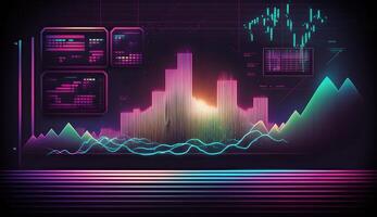 ai generativo. ai generato. fine azione commercio crescita grafico diagramma statistiche. può essere Usato per finanza i soldi analisi reddito marketing o economia strategia. grafico arte foto