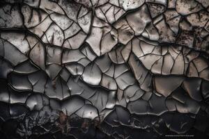 brillante Cracked metallo sfondo struttura creato con generativo ai tecnologia. foto