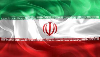 3d-illustrazione di una bandiera iraniana - bandiera sventolante realistica in tessuto foto