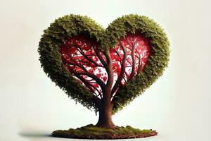 meraviglioso cuore simbolo su il albero foto