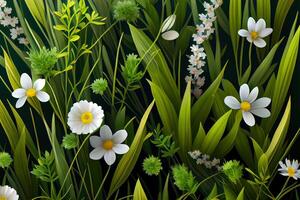 gelsomino fiori nel il cespuglio. generativo ai foto