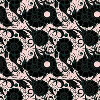 senza soluzione di continuità orientale modello di nero fiori con un' grigio schema su un' rosa sfondo, struttura, design foto