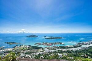 copolia sentiero, Visualizza di Eden isola, sport complesso elettricità azienda, st anne marino parco, praslin e la diga, mahe Seychelles foto