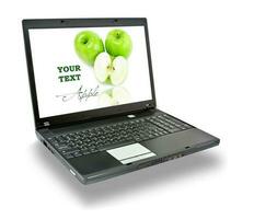 laptop su sfondo bianco foto