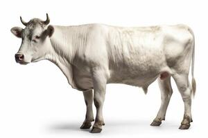 piemontese mucca su bianca sfondo, creato con generativo ai foto