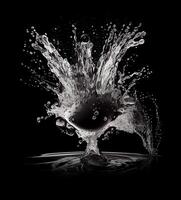 acqua spruzzo su nero sfondo, creato con generativo ai foto