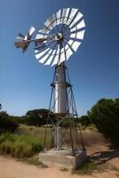 ai generato energia Salvataggio mulini a vento, Turbin a natura, mare, montagne, i campi foto