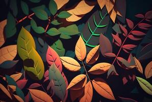 colorato le foglie astratto sfondo. generativo ai foto
