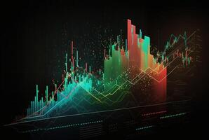 astratto sfondo grafico azione mercato. generativo ai. foto