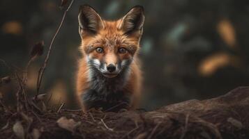 rosso Volpe nel il foresta ai creare foto