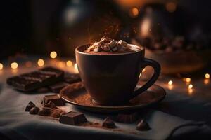 un' tazza di caldo cioccolato ai creare foto