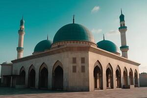 ai generativo un' moschea con un' bellissimo sfondo foto