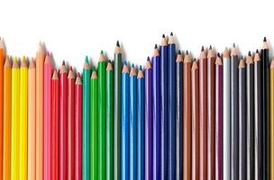 matite colorate isolati su sfondo bianco foto