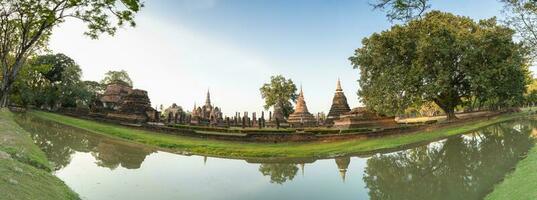 panorama di Sukhothai storico parco. foto