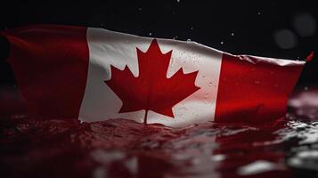contento Canada giorno con Canada bandiera sfondo, generativo ai foto
