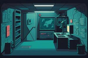 metropolitana bunker con segreto laboratorio vettore sfondo, riparo scienza laboratorio camera interno con porta, generativo ai foto