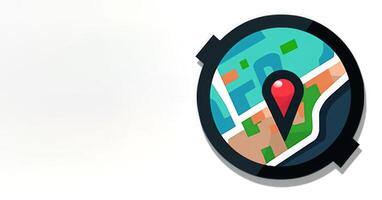Posizione perno simbolo icona o carta geografica locator viaggio GPS direzione pointer . ai generato foto