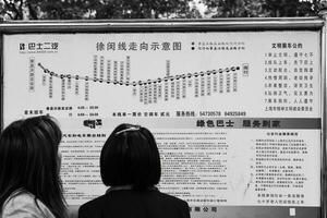 shanghai 2013 autobus itinerario cartello foto