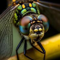 avvicinamento macro fotografia di Drago volare Casa volare mosche insetti ai generativo foto