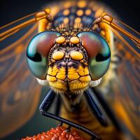 avvicinamento macro fotografia di Drago volare Casa volare mosche insetti ai generativo foto