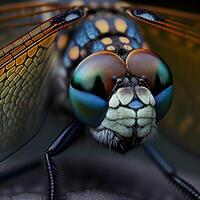 avvicinamento macro fotografia di volare insetti ai generativo foto