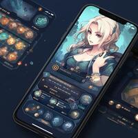 anime strategia gioco ui design Behance ai generato foto