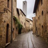 un' strada nel il città ai generato foto