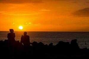 tramonto sul mare foto