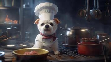cane chef, digitale arte illustrazione, generativo ai foto