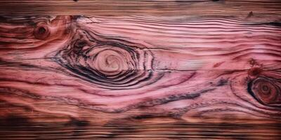 superiore Visualizza di legno tavolo, di legno struttura rosa sfondo. generativo ai foto