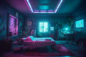 cyberpunk medico camera spazio. creare ai foto